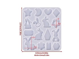 Molde silicona 16 aritos figuras surtidas